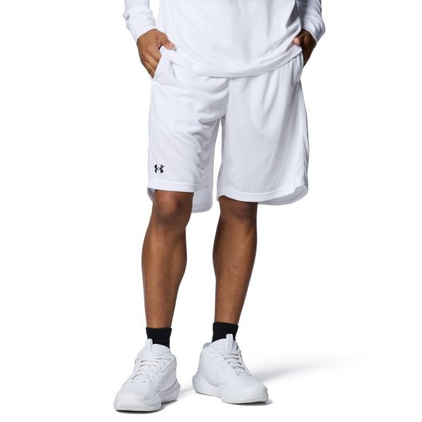アンダーアーマー UAベースライン メッシュショーツ 1388809-100 White メンズ バスケットボール UNDER ARMOUR
