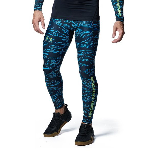 アンダーアーマー UAヒートギアアーマー ノベルティ レギンス 1388214-002 Black/Morph Green メンズ トレーニング UNDER ARMOUR