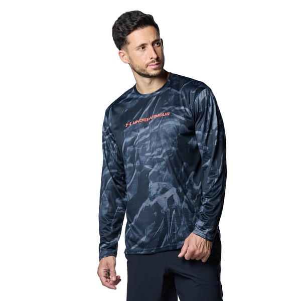 アンダーアーマー UAテック プリント ロングスリーブ Tシャツ 1388223-001 Black メンズ トレーニング UNDER ARMOUR