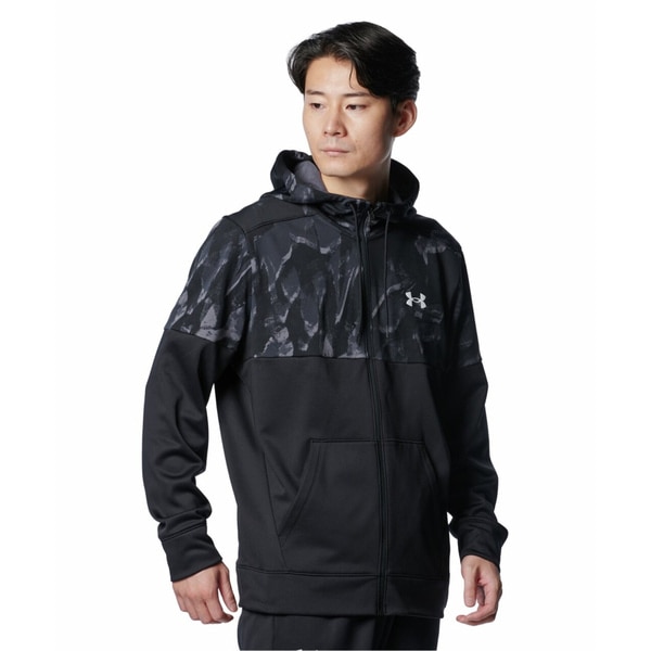 アンダーアーマー UAアーマーフリース ノベルティ フルジップ フーディー 1388228-001 Black メンズ トレーニング UNDER ARMOUR
