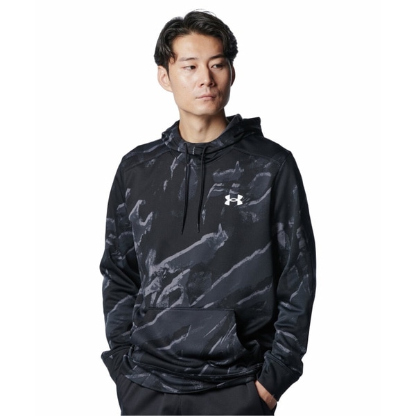 アンダーアーマー UAアーマーフリース ノベルティ プルオーバー フーディー 1388229-001 Black メンズ トレーニング UNDER ARMOUR