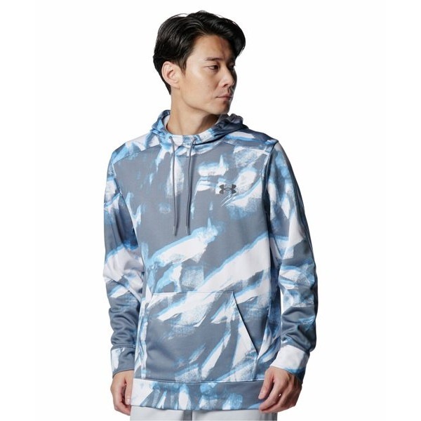 アンダーアーマー UAアーマーフリース ノベルティ プルオーバー フーディー 1388229-100 White/Horizon Blue メンズ トレーニング UNDER ARMOUR