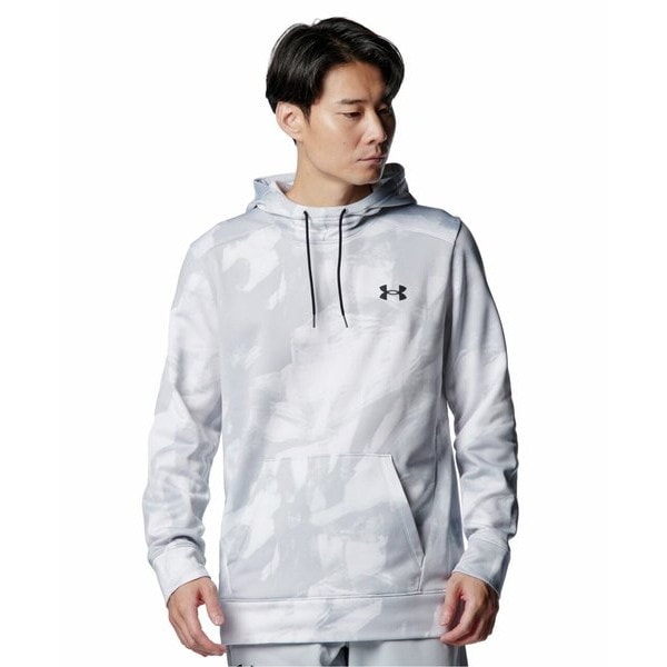 アンダーアーマー UAアーマーフリース ノベルティ プルオーバー フーディー 1388229-101 White メンズ トレーニング UNDER ARMOUR