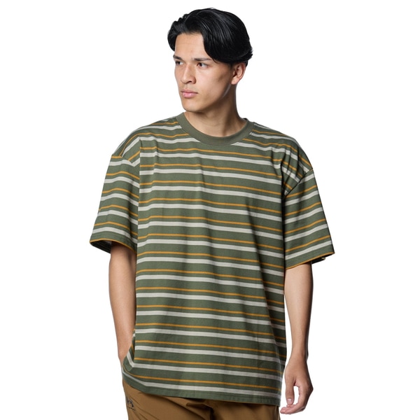 アンダーアーマー UAヘビーウエイト ボーダー ショートスリーブ Tシャツ 1388250-390 Marine OD Green メンズ トレーニング UNDER ARMOUR