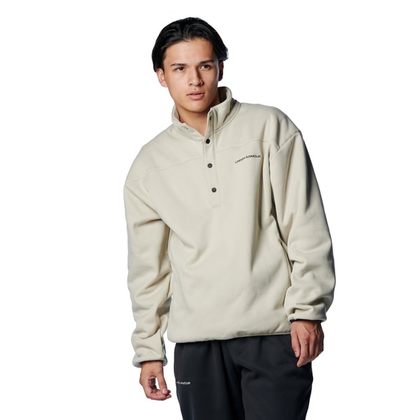 アンダーアーマー UAディーエヌエー フリース 1/4ボタン トップス 1388254-289 Khaki Base メンズ スポーツスタイル UNDER ARMOUR