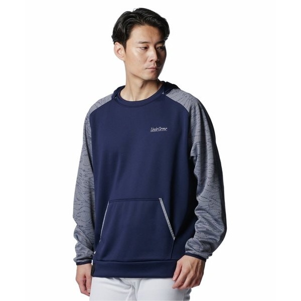 アンダーアーマー UAヤード アーマーフリース フーディー 1388401-410 Midnight Navy/Titan Gray メンズ ベースボール UNDER ARMOUR