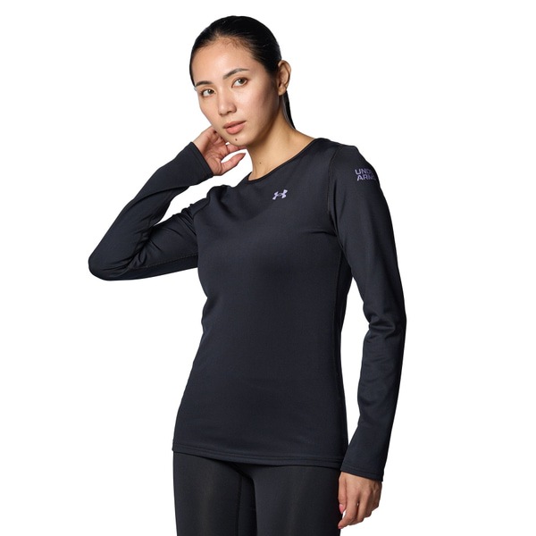 アンダーアーマー UAコールドギア プロ ロングスリーブ クルーネック シャツ 1388716-001 Black ウィメンズ レディース トレーニング UNDER ARMOUR
