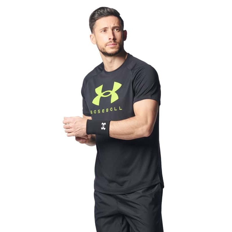 アンダーアーマー UAニット リストバンド 1364500-003 Black/White メンズ ベースボール UNDER ARMOUR