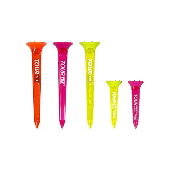 TOUR TEE COMBO NEONS PINK ツアーティー コンボ ネオンピンク T-490 5本入り USGAR&Aルール適合 2024年 カラフル 蛍光色/クリア ゴルフティー