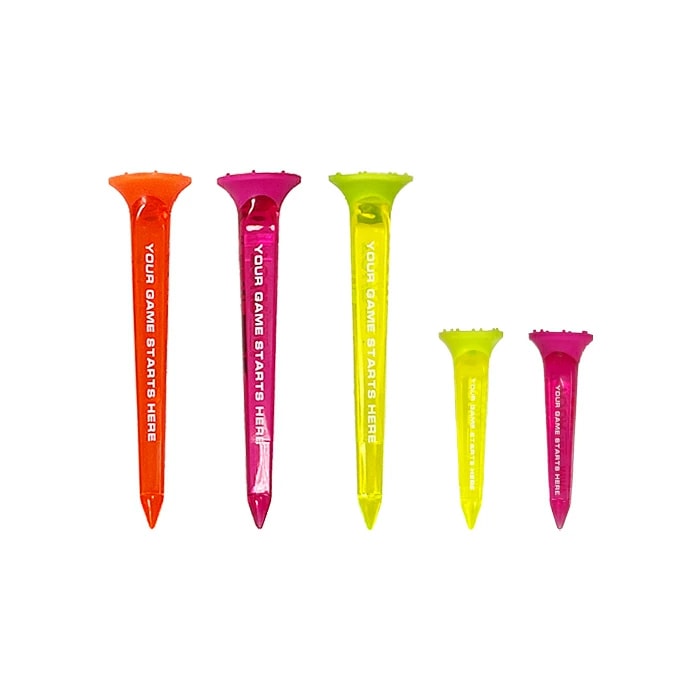 TOUR TEE COMBO NEONS PINK ツアーティー コンボ ネオンピンク T-490 5本入り USGAR&Aルール適合 2024年 カラフル 蛍光色/クリア ゴルフティー