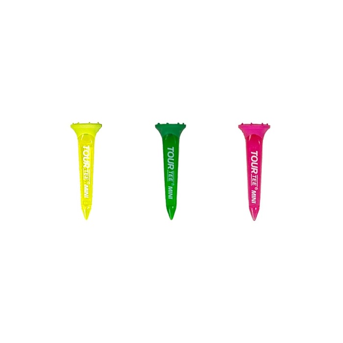 TOUR TEE MINI NEONS ツアーティー ミニ ネオン T-491 46mm 6本入り USGAR&Aルール適合 2024年 カラフル 蛍光色/クリア ティーアップしやすい ゴルフティー
