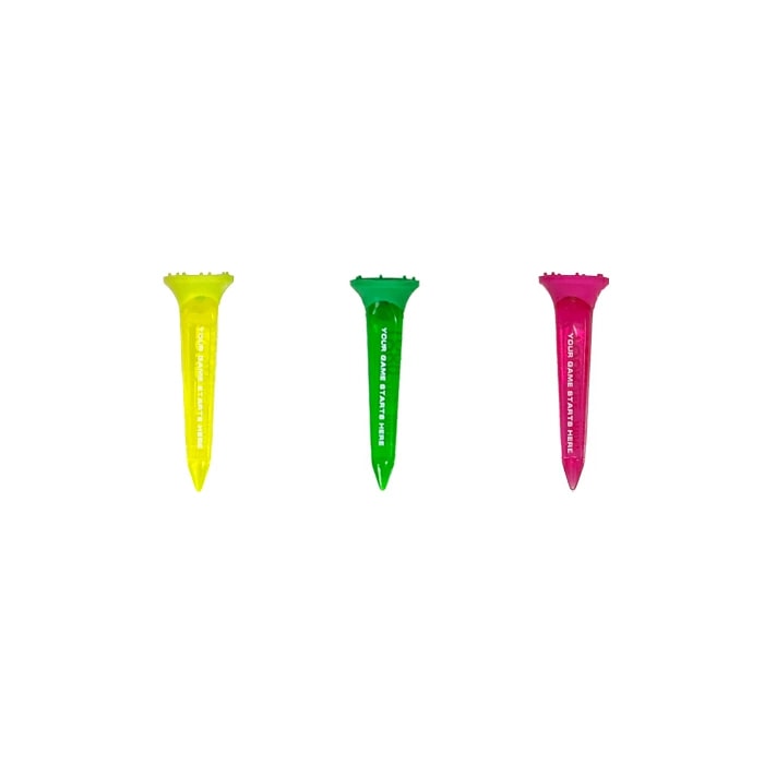 TOUR TEE MINI NEONS ツアーティー ミニ ネオン T-491 46mm 6本入り USGAR&Aルール適合 2024年 カラフル 蛍光色/クリア ティーアップしやすい ゴルフティー
