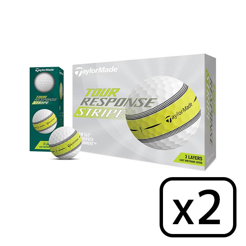【2ダースセット】TaylorMade TOUR RESPONSE STRIPE ゴルフボール  2022 テーラーメイド ツアーレスポンス ストライプ（12個入りｘ2）日本正規品