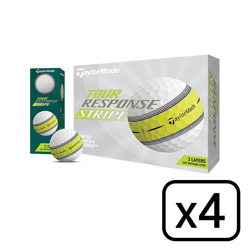 【4ダースセット】TaylorMade TOUR RESPONSE STRIPE ゴルフボール  2022 テーラーメイド ツアーレスポンス ストライプ（12個入りｘ4）日本正規品