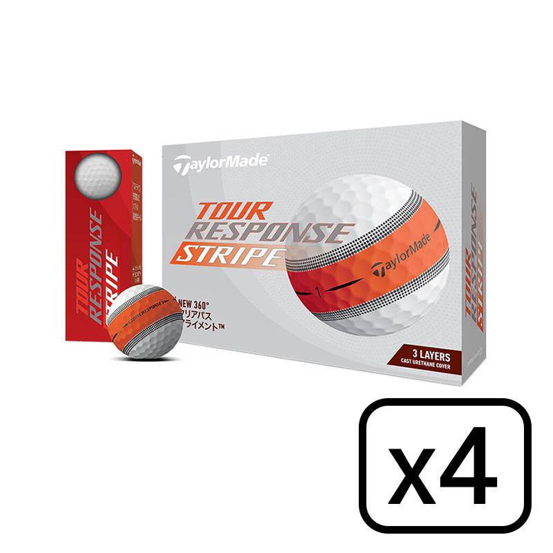 【4ダースセット】TaylorMade TOUR RESPONSE ORG ゴルフボール  2024 テーラーメイド ツアーレスポンス オレンジ（12個入りｘ4）日本正規品