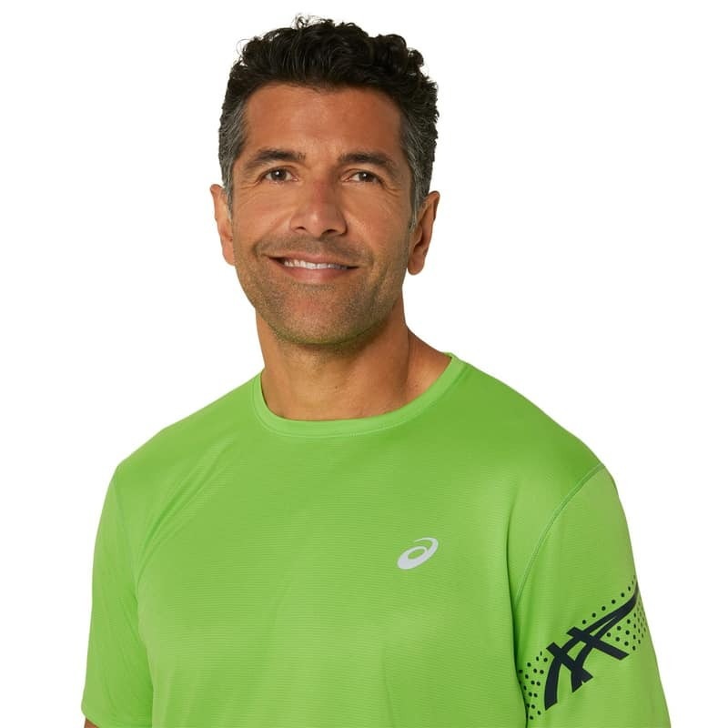 アシックス ICON SS TOP 半袖シャツ ELECTRIC LIME/FRENCH BLUE