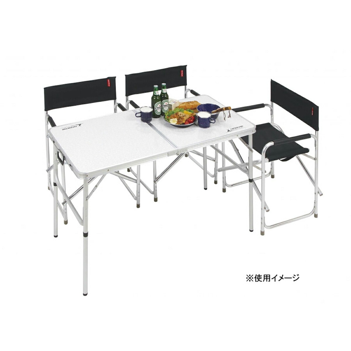 キャプテンスタッグ ラフォーレ アルミツーウェイテーブル(アジャスター付)<M> 120×60cm UC-510 CAPTAIN STAG アウトドア キャンプ レジャー バーベキュー