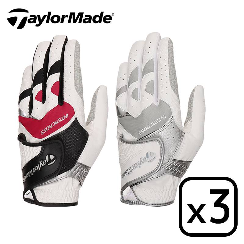 【3枚セット】テーラーメイド ゴルフグローブ インタークロス 6.0 グローブ UN146 左手用 メンズ TaylorMade GOLF