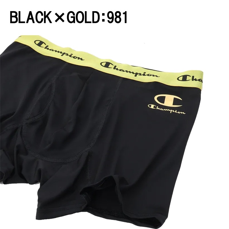 チャンピオン ストレッチジャージボクサーブリーフPE STRETCH ブラック×ゴールド CM6EZ201 Campion 
