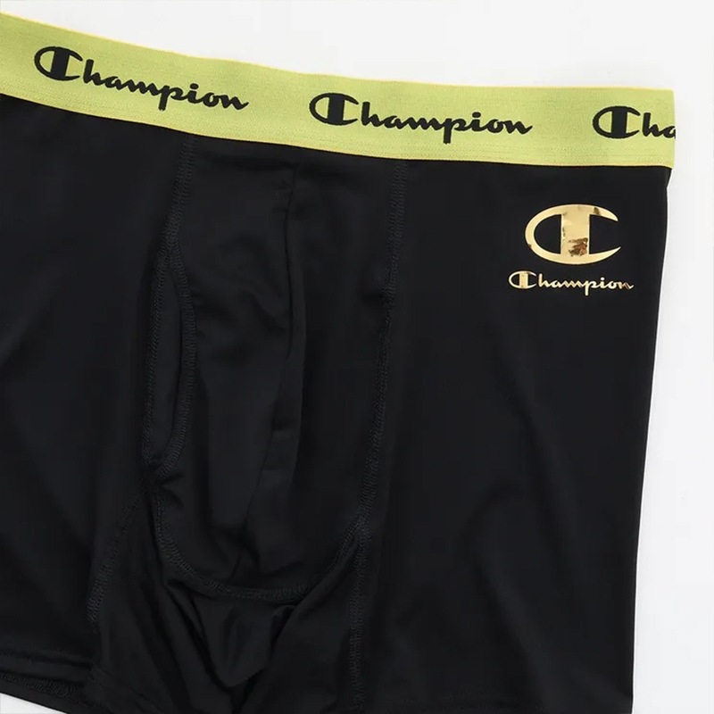 チャンピオン ストレッチジャージボクサーブリーフPE STRETCH ブラック×ゴールド CM6EZ201 Campion 