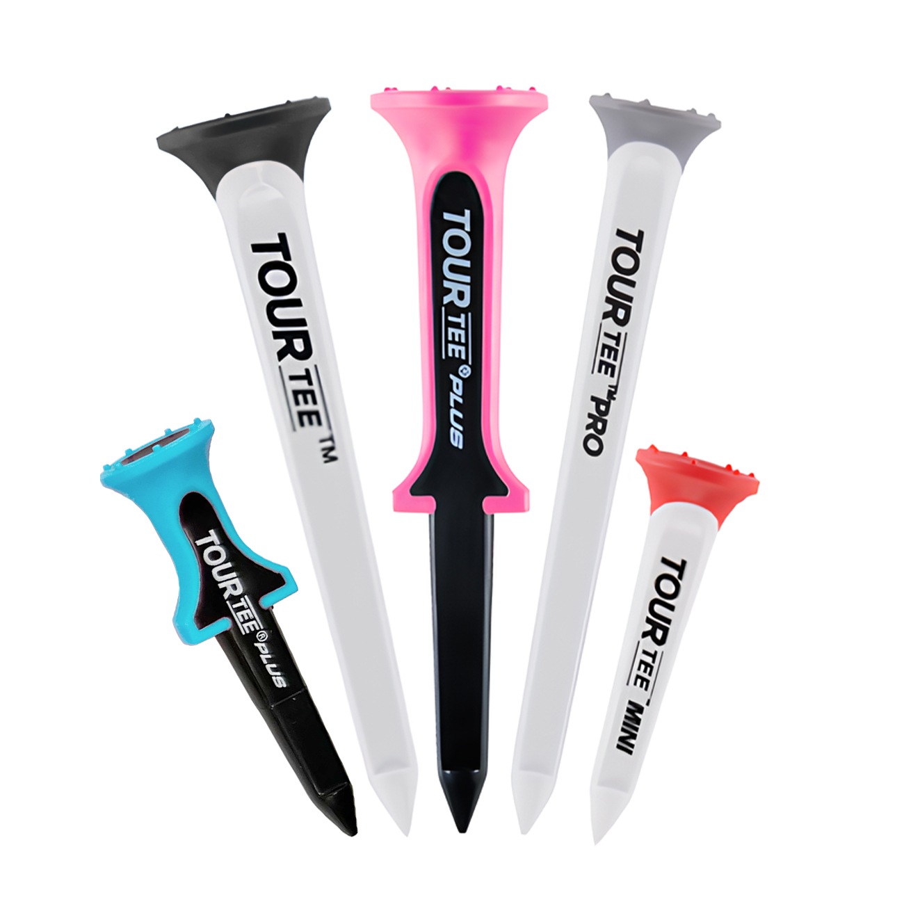 TOUR TEE ALL STARS ツアーティー オールスターズ T-498 人気のティー5種類入り 2024年 プラス/プロ/オリジナル/ミニ/ローランチ ティーアップしやすい ゴルフティー