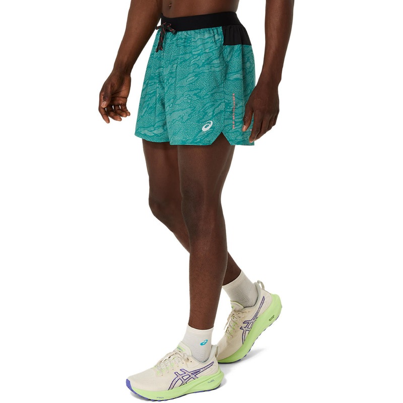 アシックス FUJITRAILグラフィック5インチショーツ 2011C988-300 ランニング メンズ ショーツ グリーン ASICS