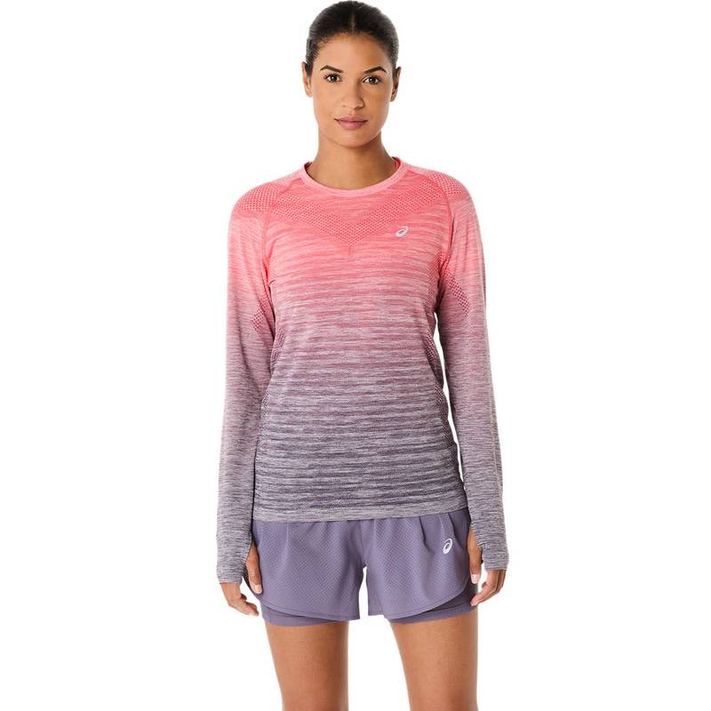 アシックス ウイメンズシームレス長袖シャツ 2012C392-701 ランニング レディース 長袖トップス ピンク ASICS