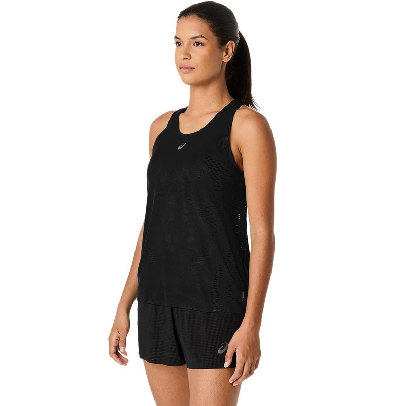 アシックス ウイメンズ ＭMMETARUNグレット 2012D222-001 ランニング レディース タンクトップ ブラック ASICS
