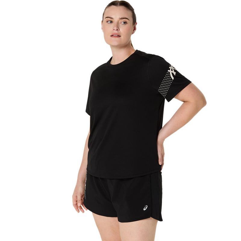 アシックス ウイメンズＩIICONシャツ 2012D231-001 ランニング レディース 半袖トップス ブラック ASICS
