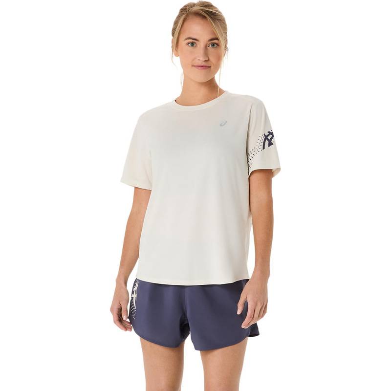 アシックス ウイメンズＩIICONシャツ 2012D231-200 ランニング レディース 半袖トップス ベージュ ASICS
