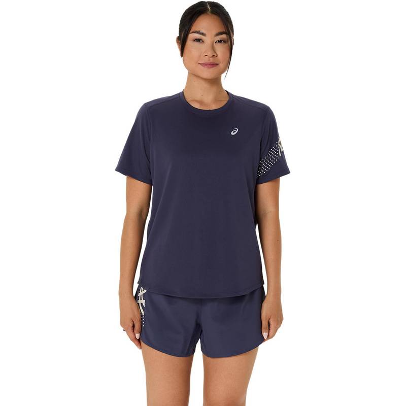 アシックス ウイメンズＩIICONシャツ 2012D231-500 ランニング レディース 半袖トップス ネイビー ASICS