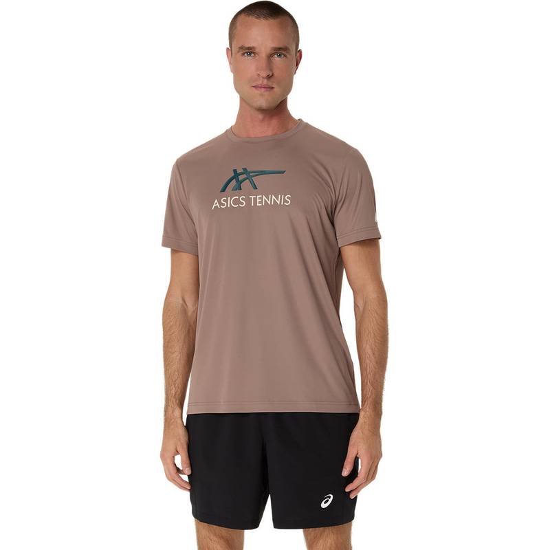 アシックス MEN COURT GRAPHIC TEE 2041A304-021 テニス メンズ 半袖トップス ベージュ ASICS