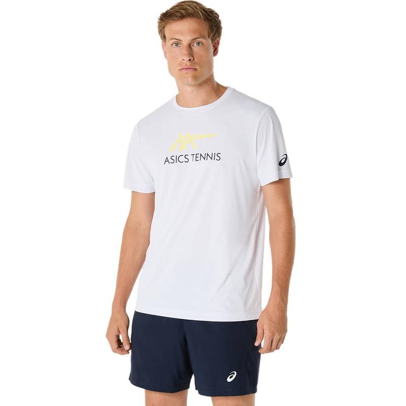 アシックス MEN COURT GRAPHIC TEE 2041A304-102 テニス メンズ 半袖トップス ホワイト ASICS