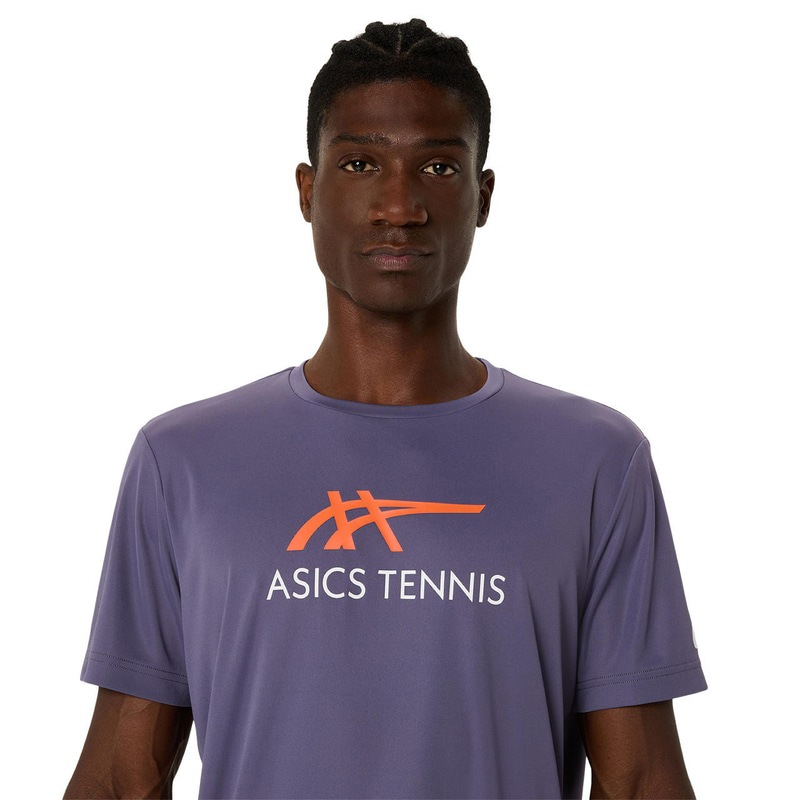 アシックス MEN COURT GRAPHIC TEE 2041A304-502 テニス メンズ 半袖トップス パープル ASICS