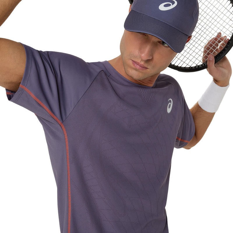 アシックス MATCH ACTIBREEZE SS TOP 2041A320-500 テニス メンズ 半袖トップス パープル ASICS