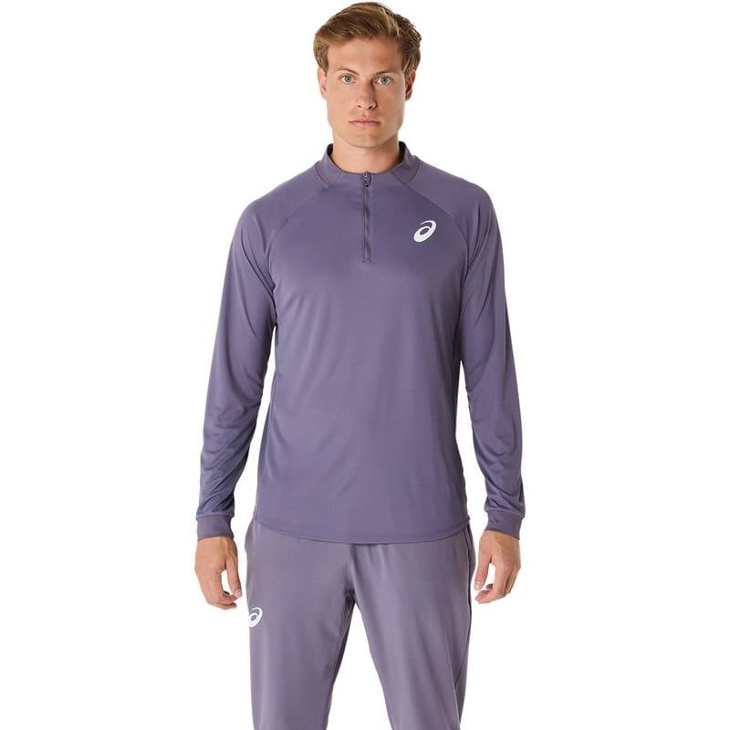 アシックス MATCH LS 1/2 ZIP TOP 2041A321-500 テニス メンズ 長袖ハーフジップ パープル ASICS