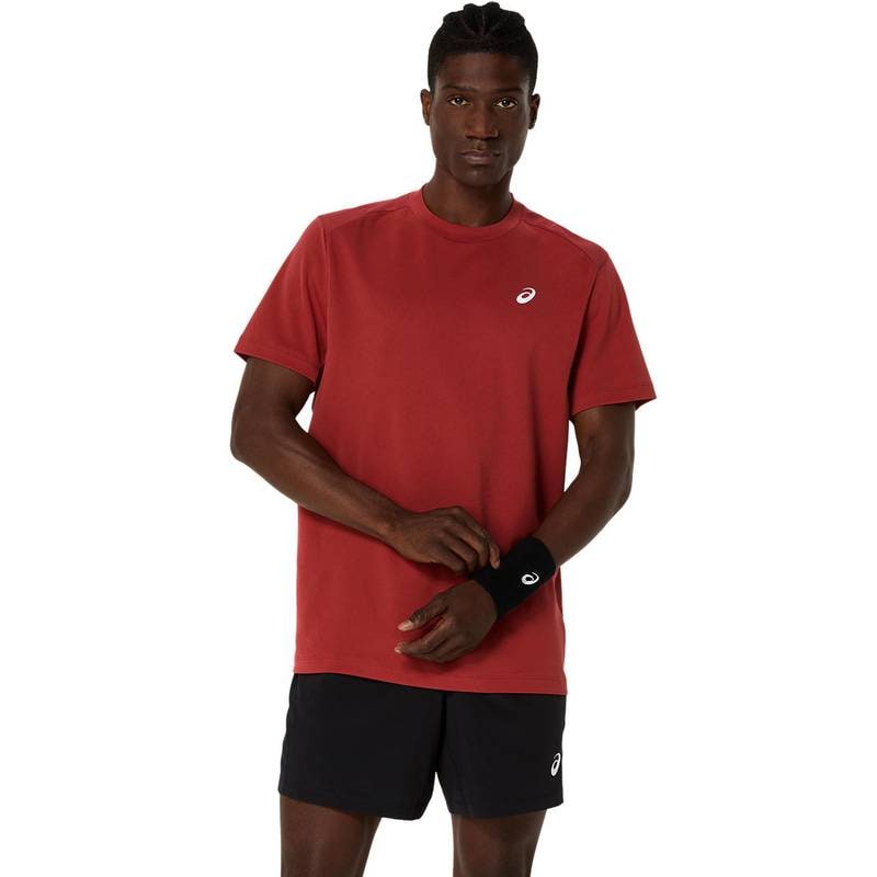 アシックス COURT SS TOP 2041A339-600 テニス メンズ 半袖トップス レッド ASICS