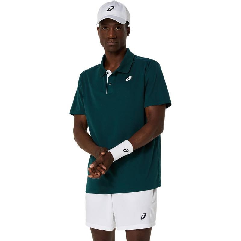 アシックス COURT POLO 2041A340-300 テニス メンズ 半袖トップス グリーン ASICS