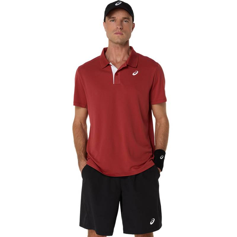 アシックス COURT POLO 2041A340-600 テニス メンズ 半袖トップス レッド ASICS