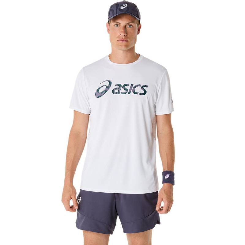 アシックス MATCH SEASONAL GRAPHIC TE 2041A346-100 テニス メンズ 半袖トップス ホワイト ASICS