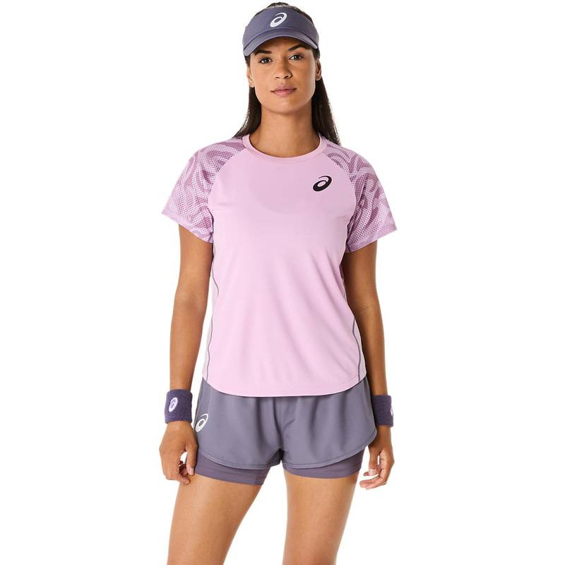 アシックス GAME SS TOP 2042A351-700 テニス レディース 半袖トップス ピンク ASICS