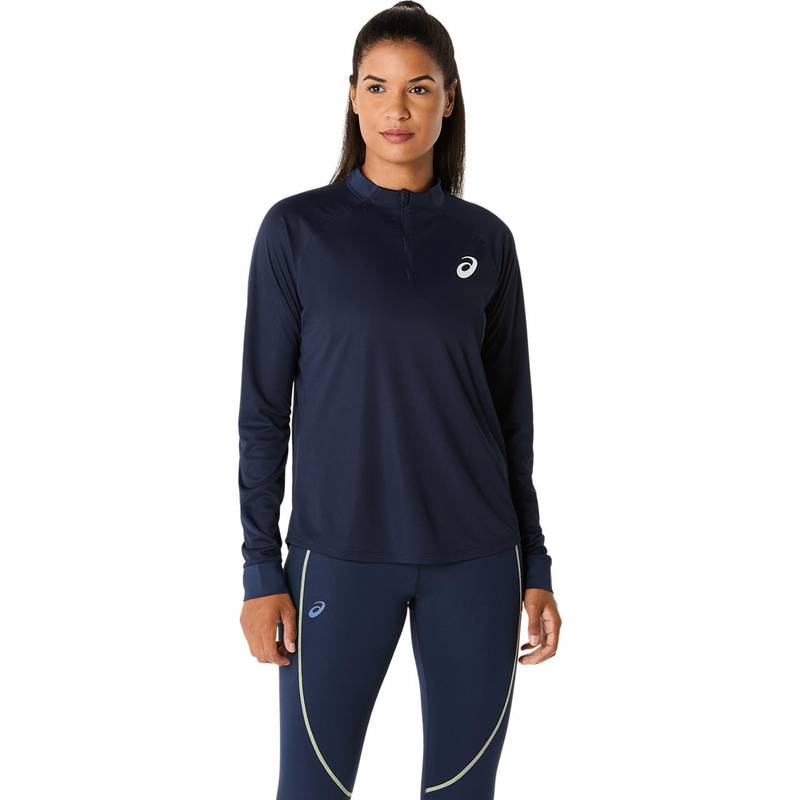 アシックス MATCH LS 1/2 ZIP TOP 2042A354-400 テニス レディース 長袖ハーフジップ ネイビー ASICS
