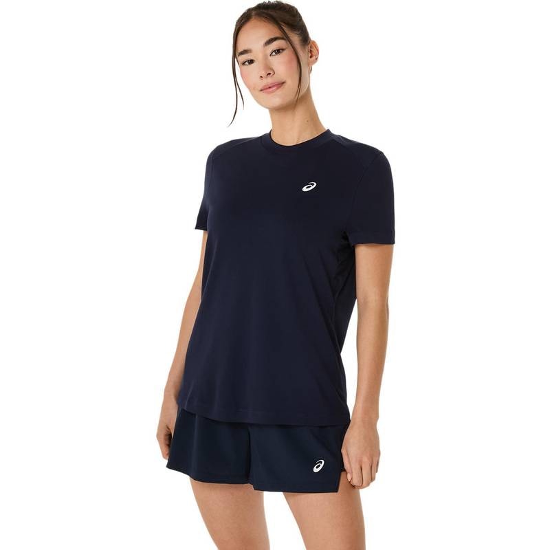 アシックス COURT SS TOP 2042A371-400 テニス レディース 半袖トップス ネイビー ASICS