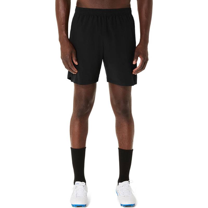 アシックス STRETCH WOVEN SHORTS 2101A300-001 サッカー メンズ ショーツ ブラック ASICS