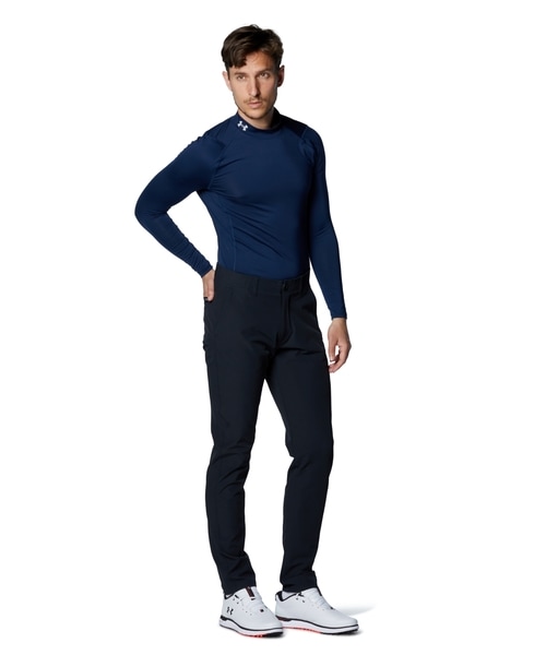 アンダーアーマー UAヒートギア フィッティド ロングスリーブ モック シャツ 1371672-408 Academy/ModGray メンズ ゴルフ UNDER ARMOUR