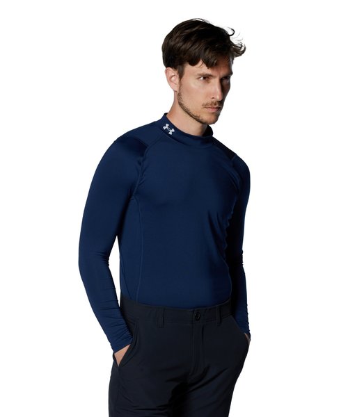 アンダーアーマー UAヒートギア フィッティド ロングスリーブ モック シャツ 1371672-408 Academy/ModGray メンズ ゴルフ UNDER ARMOUR