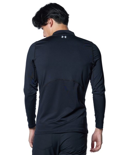 アンダーアーマー UAヒートギア フィッティド ロングスリーブ モック シャツ 1371672-001 Black/ModGray メンズ ゴルフ UNDER ARMOUR