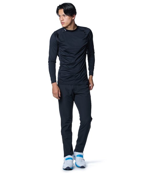 アンダーアーマー UAヒートギア フィッティド ロングスリーブ モック シャツ 1371672-001 Black/ModGray メンズ ゴルフ UNDER ARMOUR