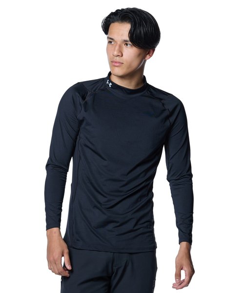 アンダーアーマー UAヒートギア フィッティド ロングスリーブ モック シャツ 1371672-001 Black/ModGray メンズ ゴルフ UNDER ARMOUR