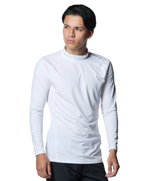 アンダーアーマー UAヒートギア フィッティド ロングスリーブ モック シャツ 1371672-100 White/HaloGray メンズ ゴルフ UNDER ARMOUR